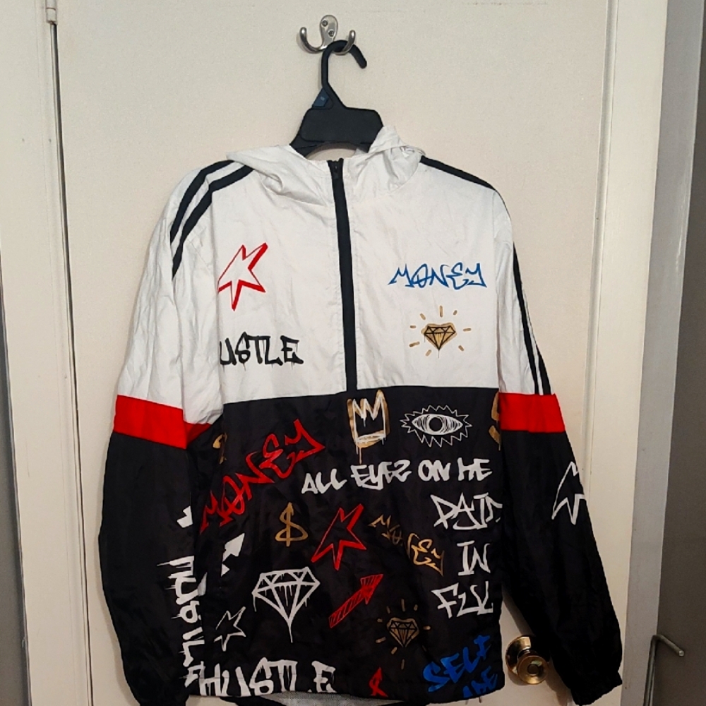Graphic Men's Jacket - Black, White, Red